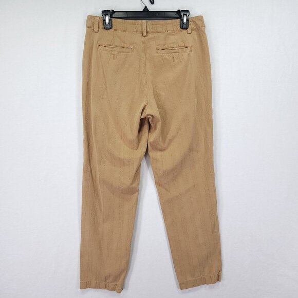 By Anthropologie Pleated Straight Pants Size 28 Textured Trousers High Rise - Picture 2 of 14